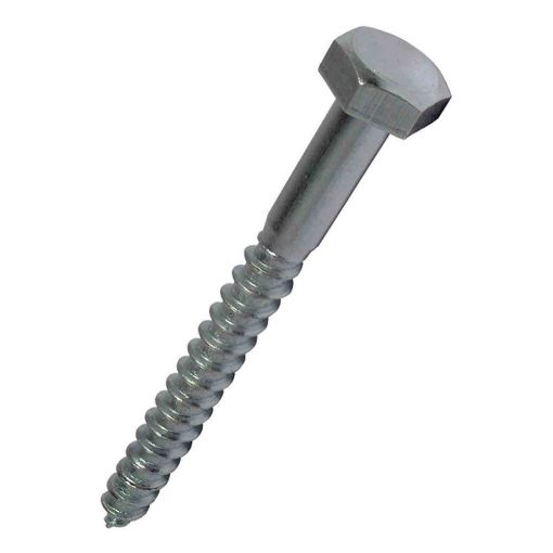 Picture of DIN571 Zinc Plated Hex Head Coach Screws - M6