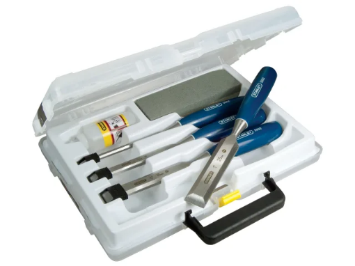 Picture of Stanley 6 Piece 5002 Bevel Edge Chisel & Oilstone Set