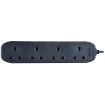 Picture of Masterplug 4 Socket Black Extension Lead With 5m Lead