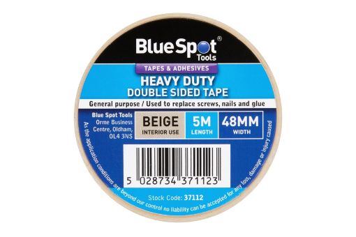 Picture of Blue Spot Tools 48mm x 5m Heavy Duty Beige Double Sided Tape