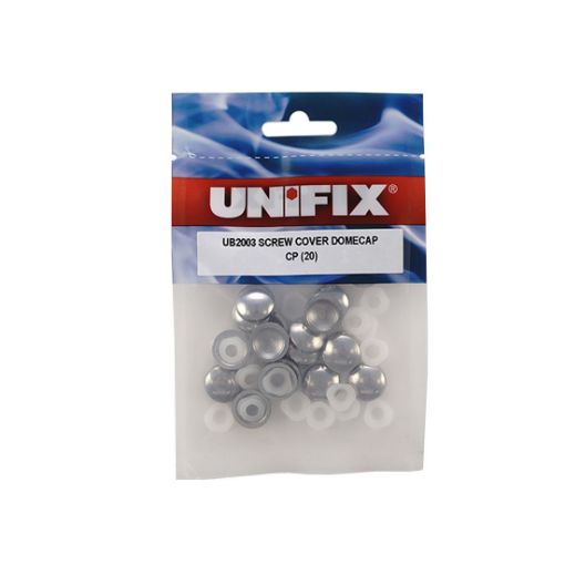 Picture of Unifix Screw Caps - Chrome/White/Black,  Packs of 20