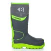 Picture of BuckBootz BBZ8000 S5 360° High Visibility Neoprene/Rubber Safety Wellington Boot with Ankle Protection Grey/Green