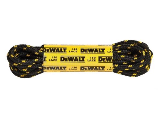 Picture of DeWalt Polyester/Cotton Boot Laces Black/Yellow 150cm - 1 Pair