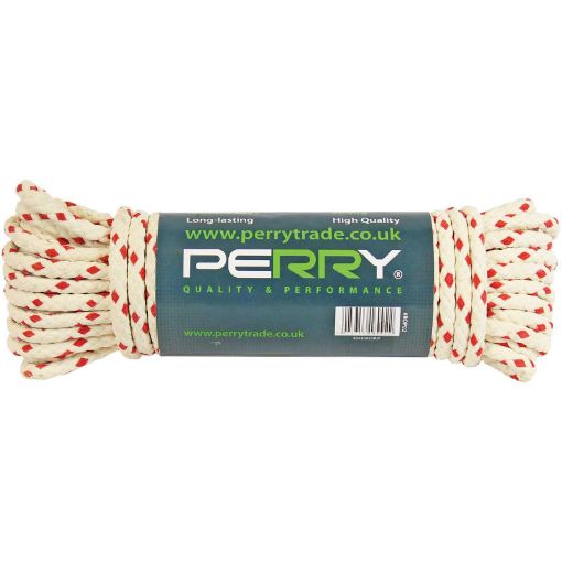 Picture of Perry 6.5mm Diamond Braided Red Spot Cotton Sash Cord - 12.5m Hank