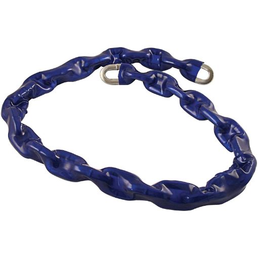 Picture of Perry Extra Strong Case & Through Hardened Square Link High Security Chain - Blue PVC Sleeve - 10mm x 1200mm