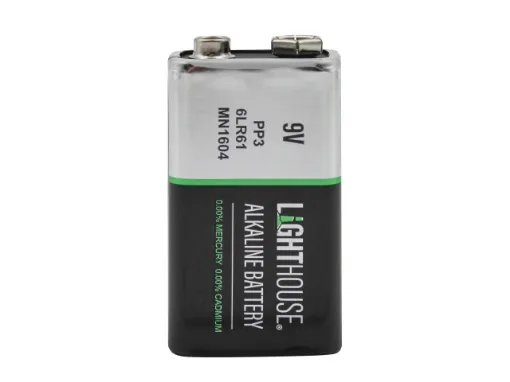 Picture of Lighthouse 9V LR61 Alkaline Battery 1100 mAh (Single Pack)