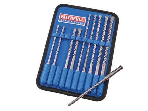 Picture of Faithfull 10 Piece SDS Masonry Drill Bit Set for Fixings