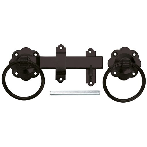 Picture of Perry 150mm / 6" No.1136 Plain Ring Handled Gate Latches - Black